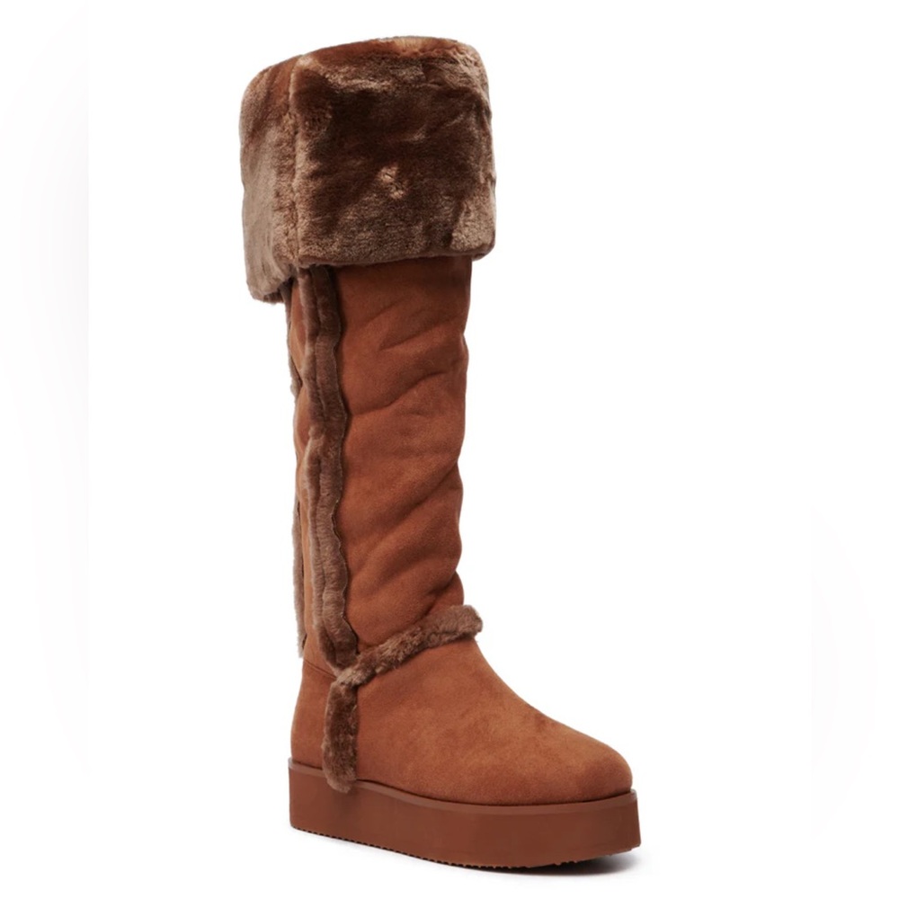 NWT AZALEA WANG ICELANDER BROWN FUR BOOT - Picture 2 of 16